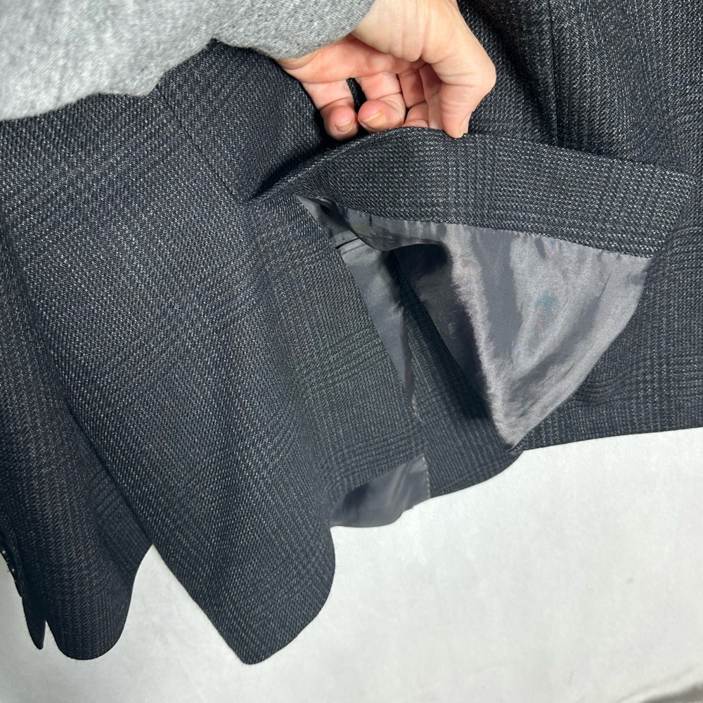 Joseph Abboud Mens 46R Grey Plaid 100% Wool 2-Button Blazer Sport Coat Jacket - Picture 3 of 6